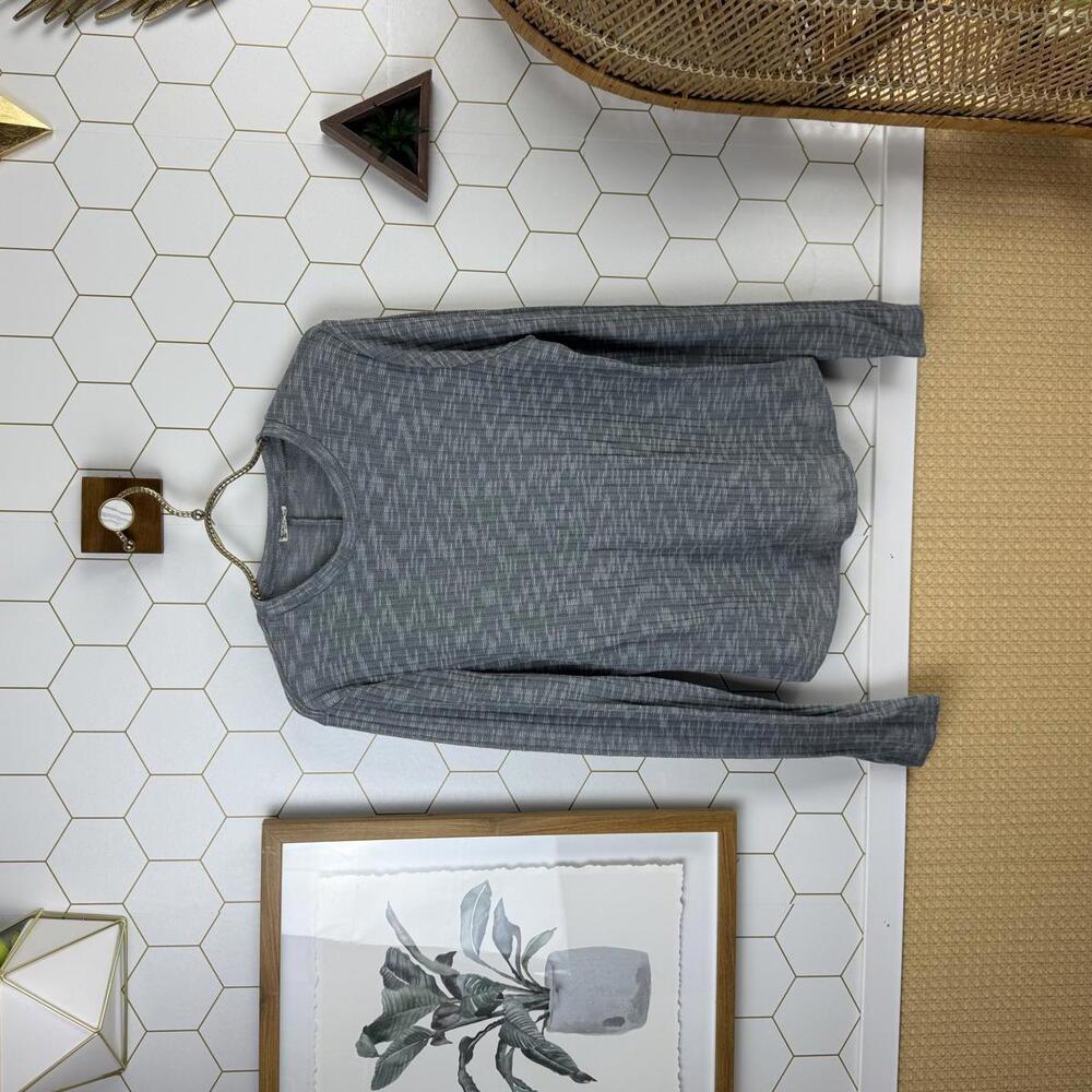Free People Intimately Blue Gray Aura Ribbed Layering Long Sleeve - Size - Large